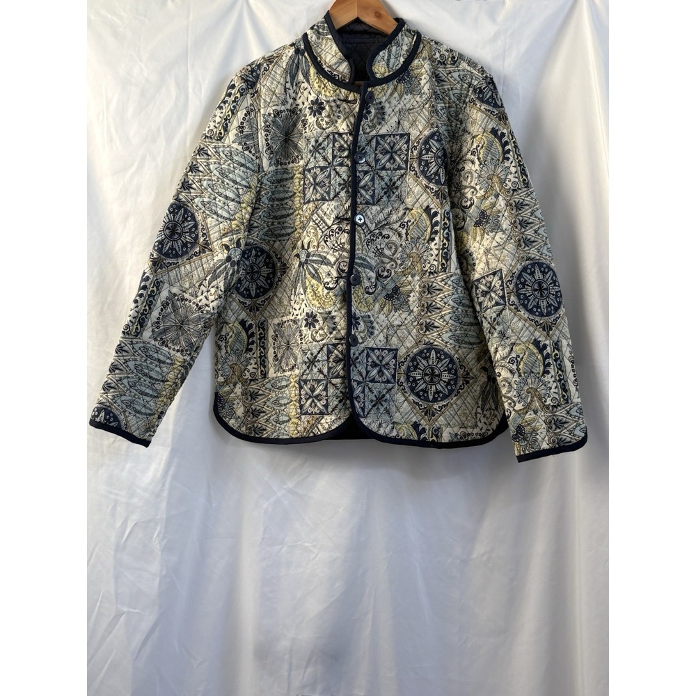 Bon Worth Vintage Reversible Quilted Jacket W Size XL Cottagecore Boho Floral